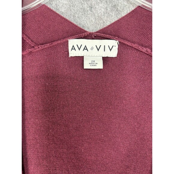 AVA & VIV Women’s Size 2X Long Sleeve Open Front Cardigan Pockets Soft - Picture 8 of 9